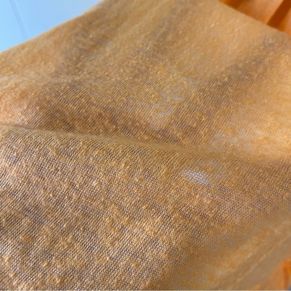 Free People Womens Market Embroidery Trim Tassel Tie V-Neck Tee Carrot Orange XS - Picture 11 of 15